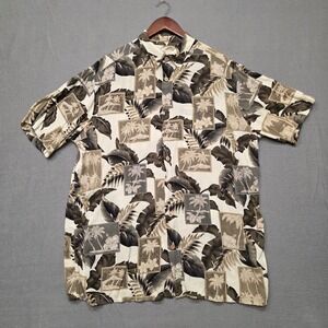 Island Shores Mens ShortSleeve Button Up Hawaiian Shirt‎ Palm Trees Size XLT